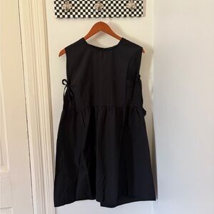 ASOS DESIGN poplin tie side smock dress in black